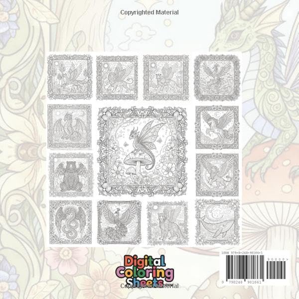 MYTHICAL CREATURES COLORING BOOK DRAGONS UNICORNS LIONS WITH WINGS: Ancient Legends and Mystic Beasts