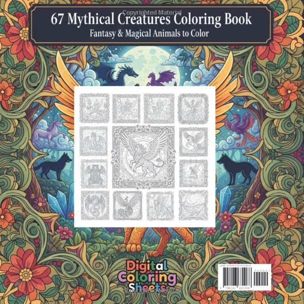 67 Fantasy & Mythical Creatures Coloring Book for Relaxation: 67 Fantasy Animals Coloring Book for Stress Relief
