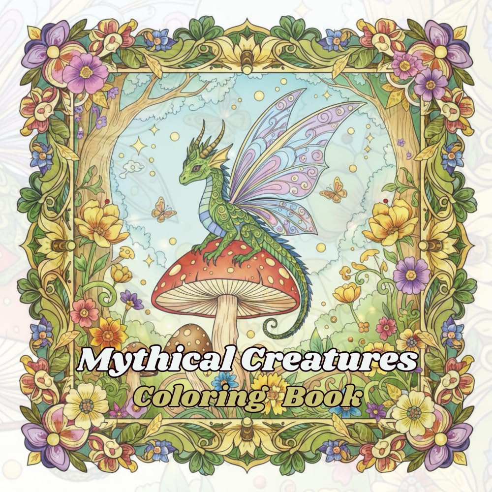 MYTHICAL CREATURES COLORING BOOK DRAGONS UNICORNS LIONS WITH WINGS: Ancient Legends and Mystic Beasts
