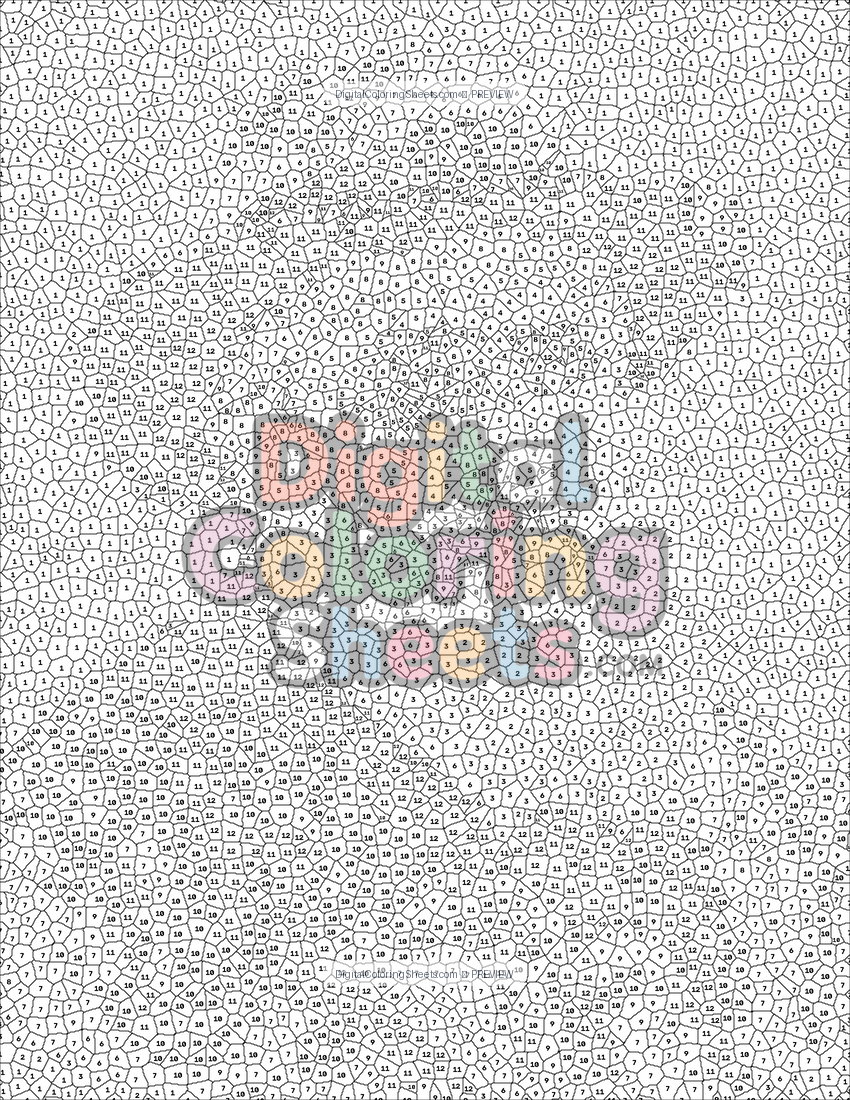 Claude Monet mystery color by number printable page