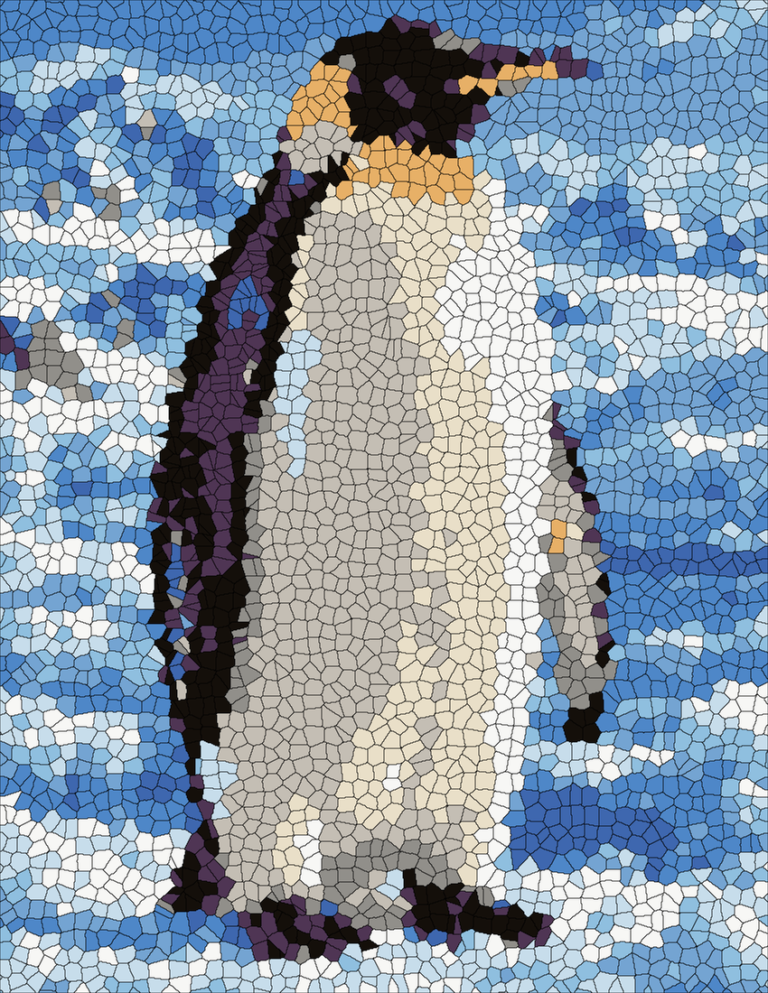 Emperor Penguin mystery color by number finished colored answer