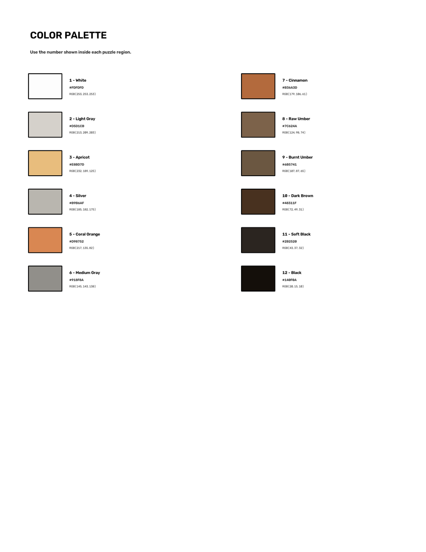 Albert Einstein. mystery color by number color palette