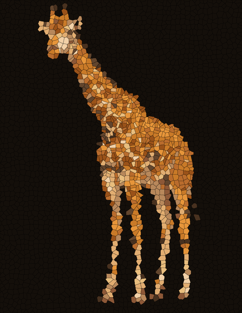Giraffe mystery color by number finished colored answer