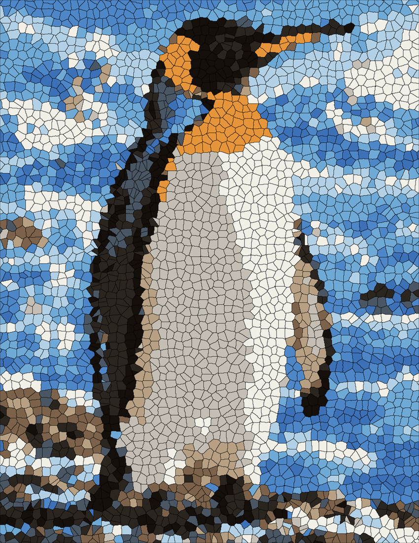 King Penguin mystery color by number finished colored answer