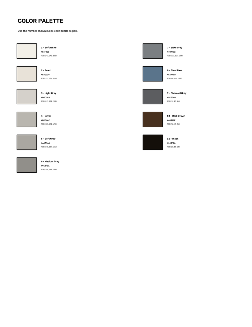 The Arctic Hare mystery color by number color palette
