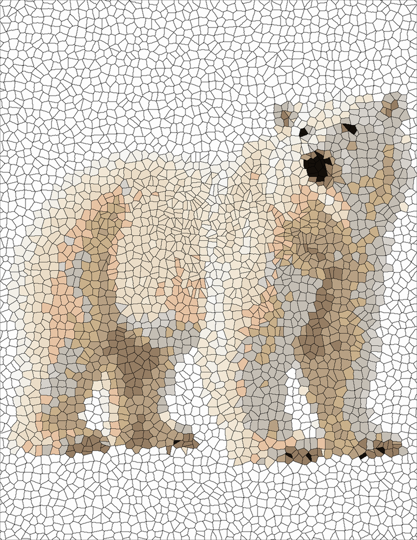 The Polar Bear mystery color by number finished colored answer