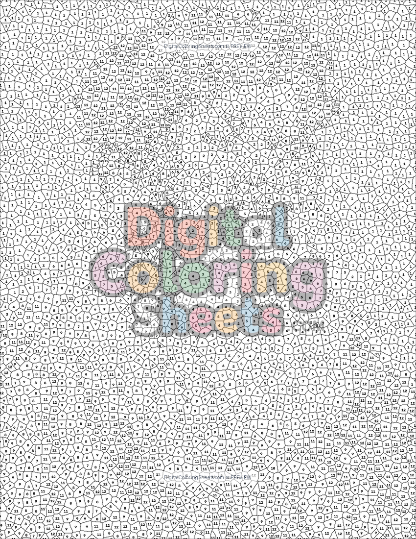 Leonardo da Vinci mystery color by number printable page