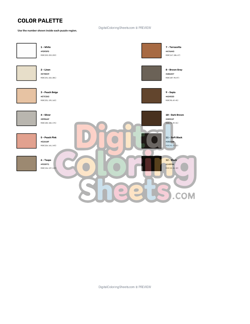 Michael Faraday mystery color by number color palette