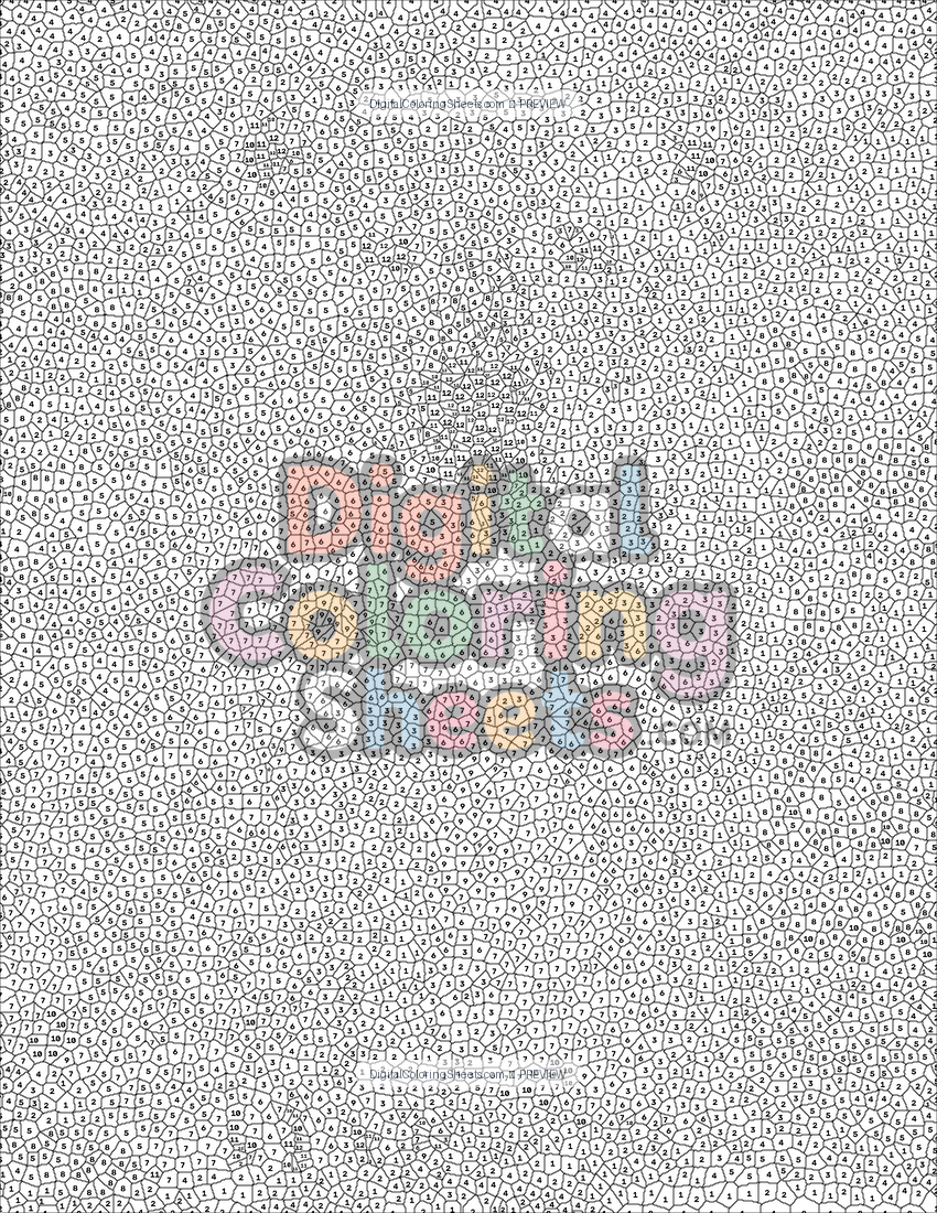 Polar Bear mystery color by number printable page