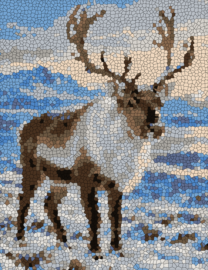 Reindeer mystery color by number finished colored answer