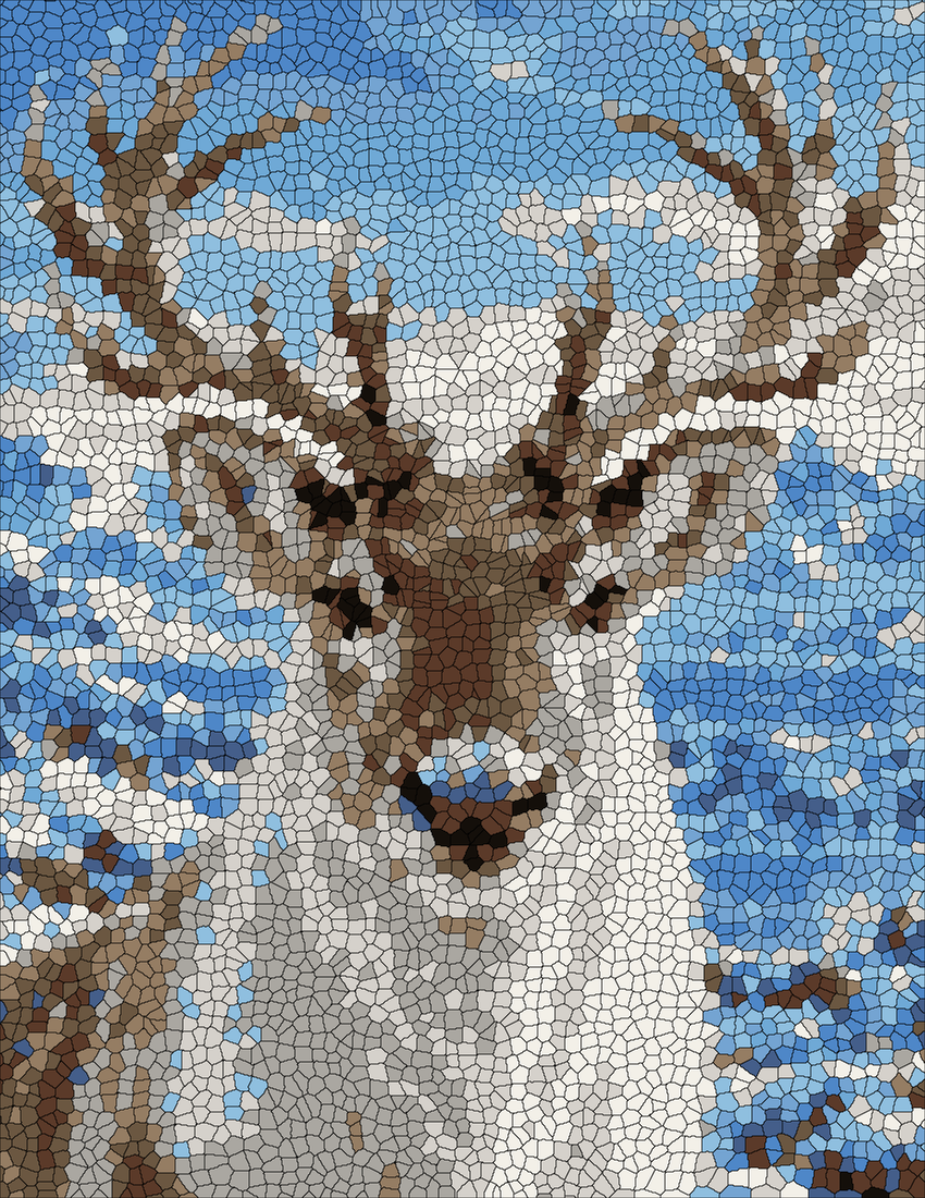 Reindeer Portrait mystery color by number finished colored answer