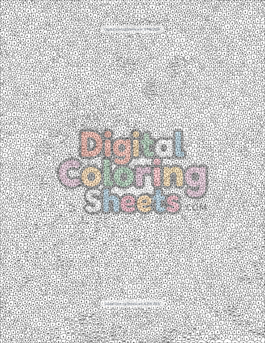 Snowy Owl mystery color by number printable page