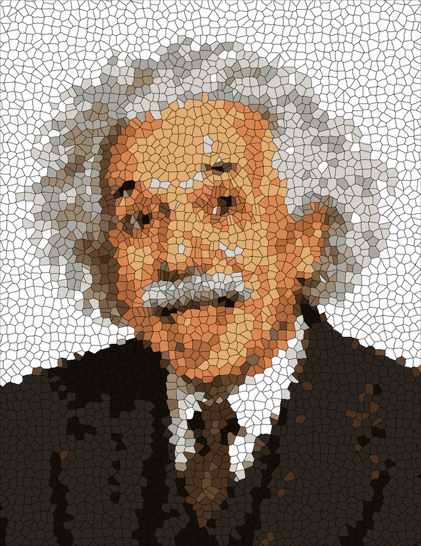 The famous Einstein tongue portrait mystery color by number finished colored answer