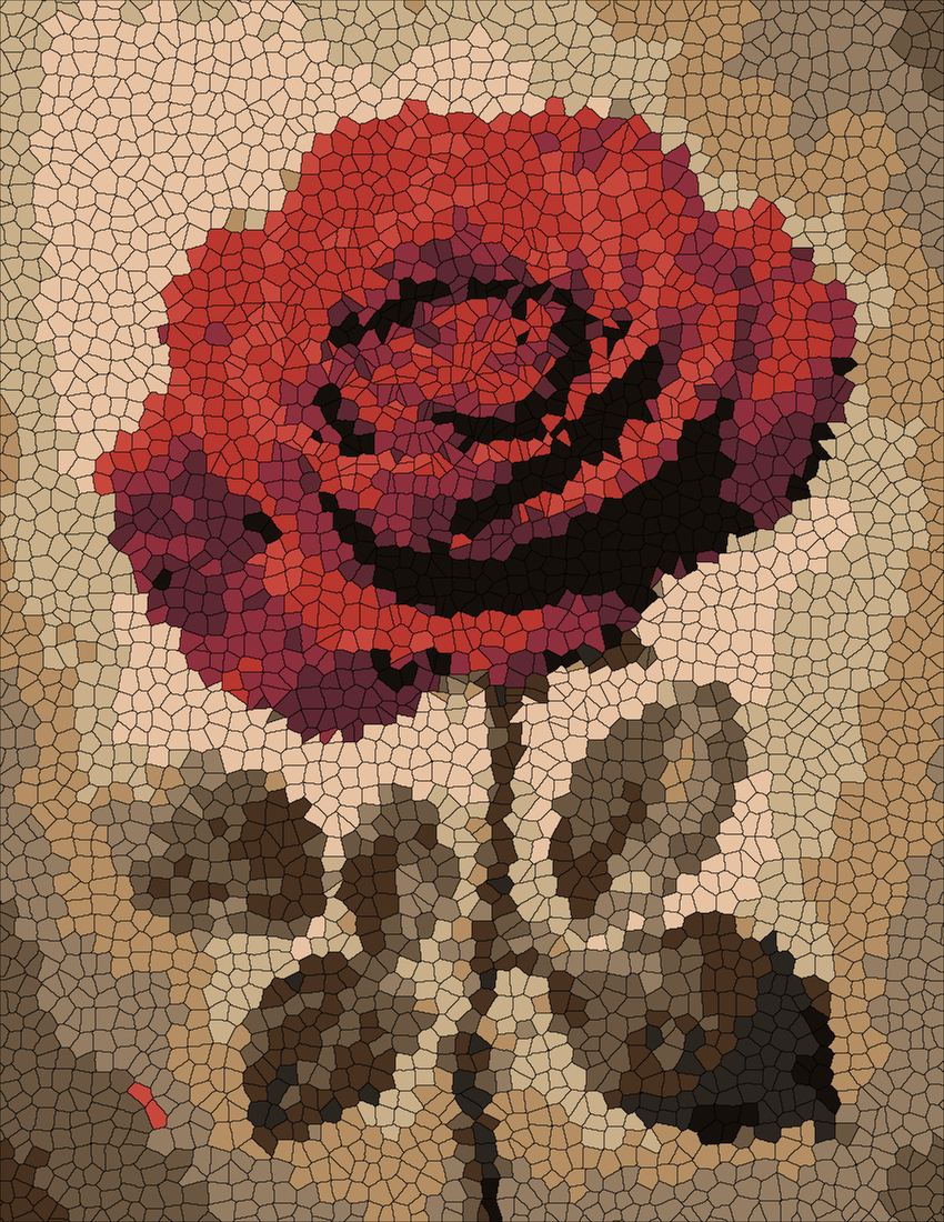 The Red Rose mystery color by number finished colored answer