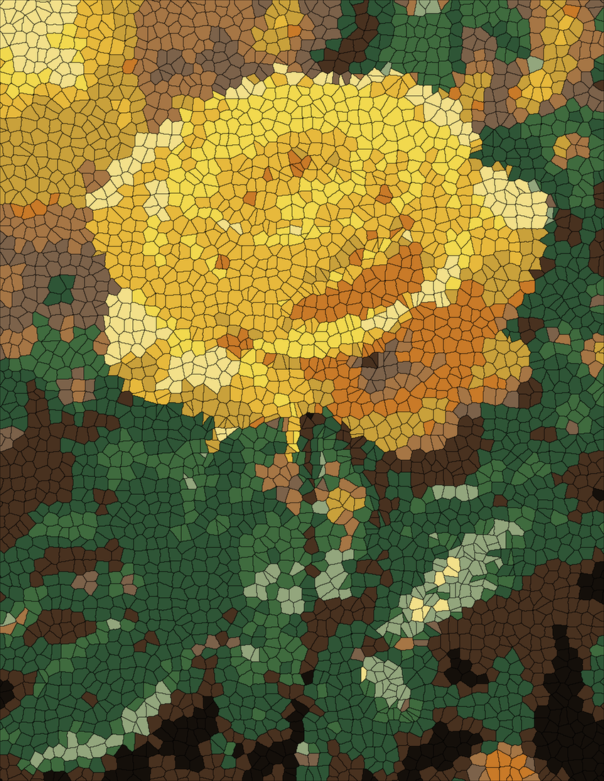 The Yellow Rose mystery color by number finished colored answer