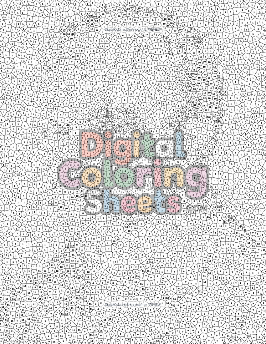 Vincent van Gogh mystery color by number printable page