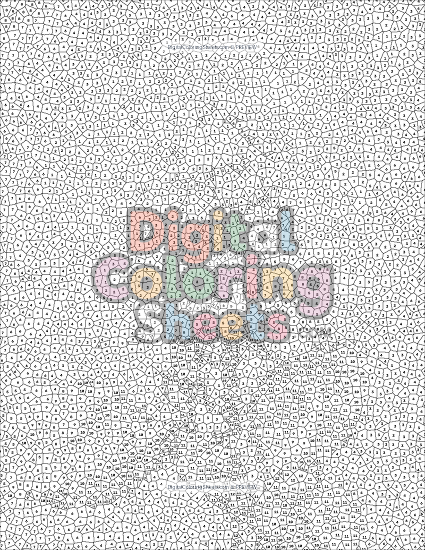 White Rose mystery color by number printable page